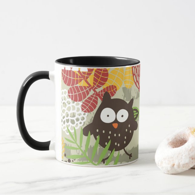 Whimsical owl Mug Mugg (Med munk)