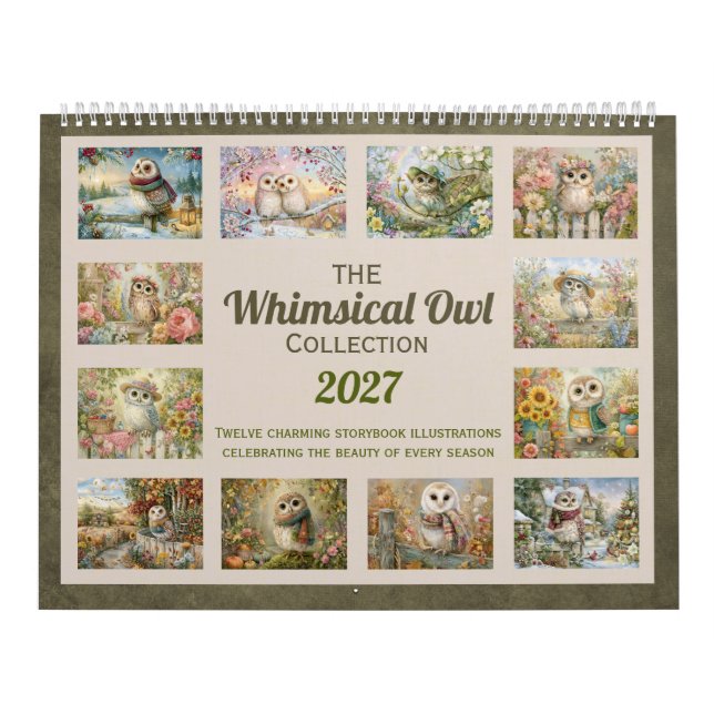 Whimsical Owl-samling  Kalender (Omslag)