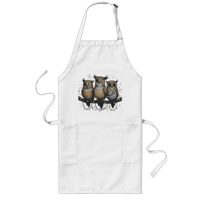 Whimsical Owls utfördes på filial Långt Förkläde (Framsidan)
