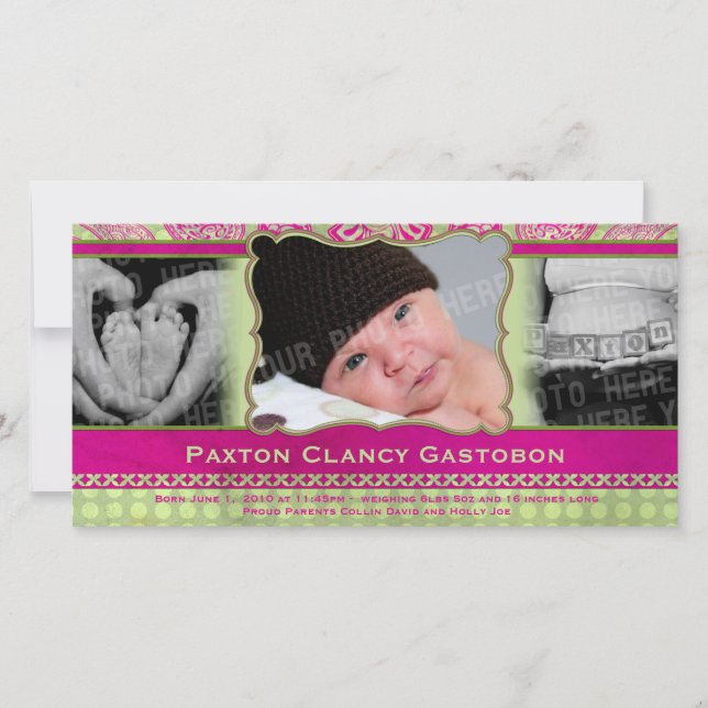 Whimsical Paisley urban & Hip Baby annons Meddelande (Framsida)