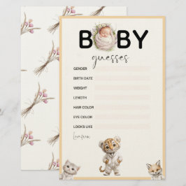 Whimsical Pajama Animals: Baby Guesses Game Brevpapper