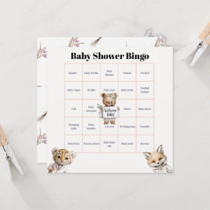 Whimsical Pajama-djur: Baby Shower Bingo Kort