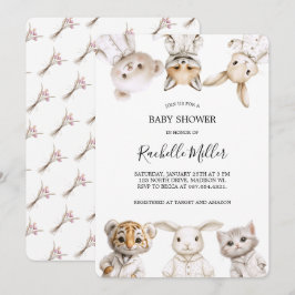 Whimsical Pajama Parade: Baby Shower Invitation  Julkort