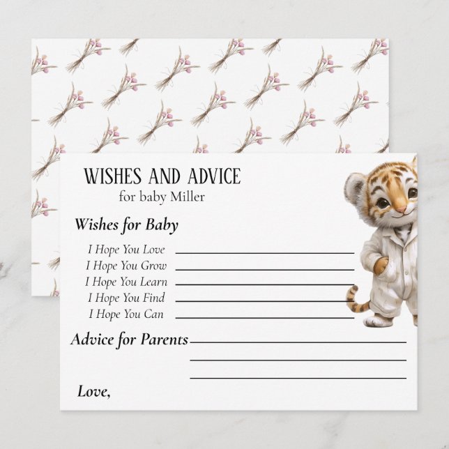 Whimsical Pajama Parade Wishes and Advice Tilläggskort (Fram/baksida)