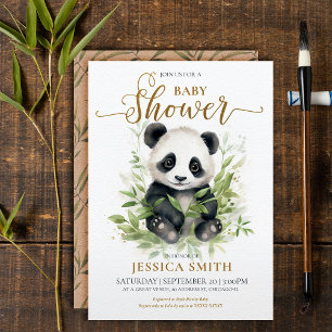 Whimsical Panda Baby Shower-inbjudan Inbjudningar