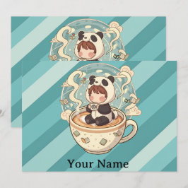 Whimsical Panda Kaffe Kort