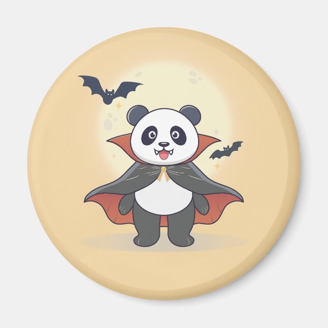 Whimsical Panda Trollkarl med Magisk Hatt Magnet (Framsidan)