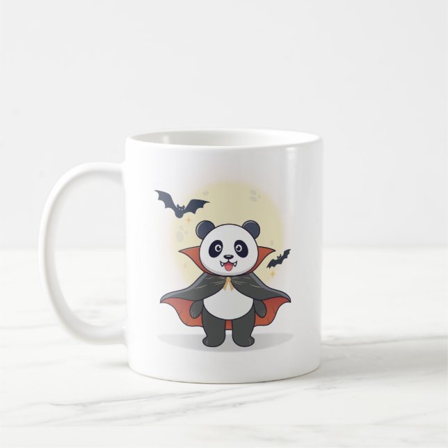 Whimsical Panda Wizard with Magic Hat Kaffemugg (Vänster)