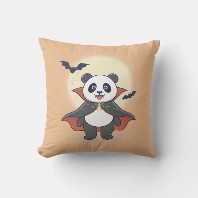 Whimsical Panda Wizard with Magic Hat Kudde (Framsida)