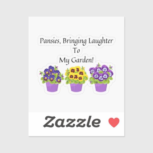 Whimsical Pansies Trädgårdsdekal Klistermärken (Ark)