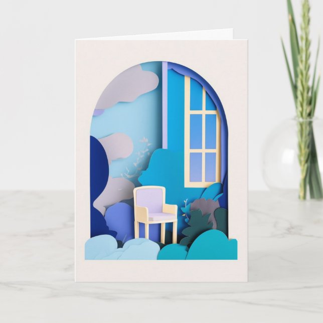 Whimsical Pappers Trädgård Serenitet Kort (Framsida)