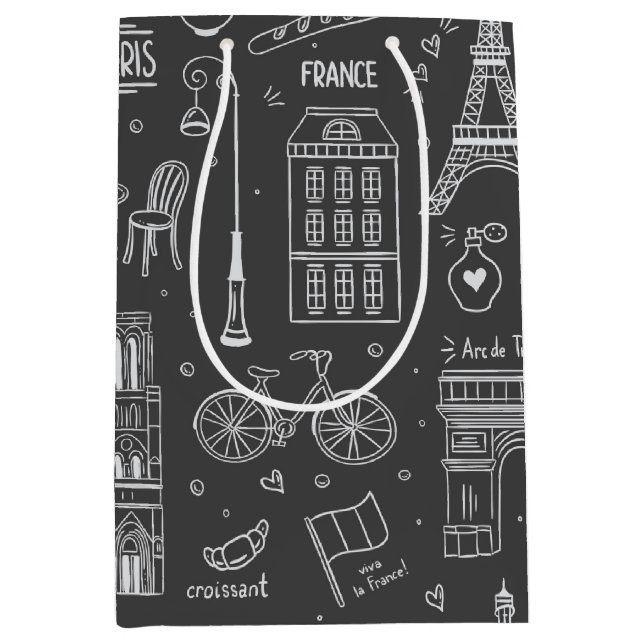 Whimsical Paris Doodles Mönster (Framsidan)