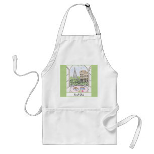 Whimsical Paris och Eiffel Torn Fransk Chef Förkläde