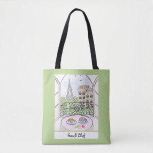 Whimsical Paris och Eiffel Torn Fransk Chef Tygkasse