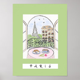 Whimsical Paris och Eiffel Torn ’PARIS’ Poster