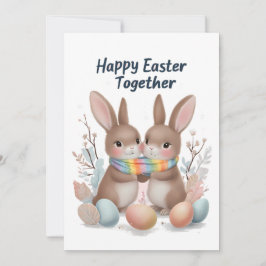 Whimsical Påsk-kort med lekfulla Bunnies & Färg Julkort