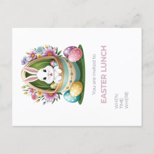 Whimsical Påskägg Hunt: Bunny Inbjudan Vykort