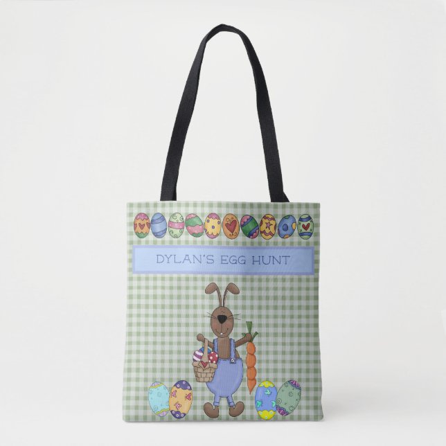 Whimsical Påskharen - Påskäggsjakt Totebag  Tygkasse (Framsida)