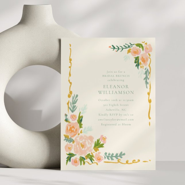 Whimsical Påskvattenfärg Blommig Bröllopsbrunch Inbjudningar (Skapare uppladdad)