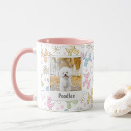 Whimsical Pastel Anpassad Foto Pudel Kastkudde Mugg