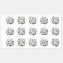 Whimsical Pastel Blommigt Wildblomme Sticker