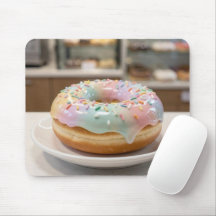 Whimsical Pastel Glass Glaze Donut  