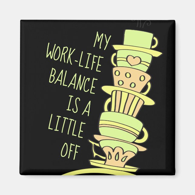 Whimsical Pastel Kaffe koppar and Typography Magnet (Framsidan)