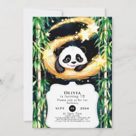Whimsical Pastel Panda Birthday Inbjudningar