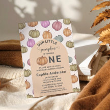 Whimsical Pastel Pumpkin First Födelsedagsfest