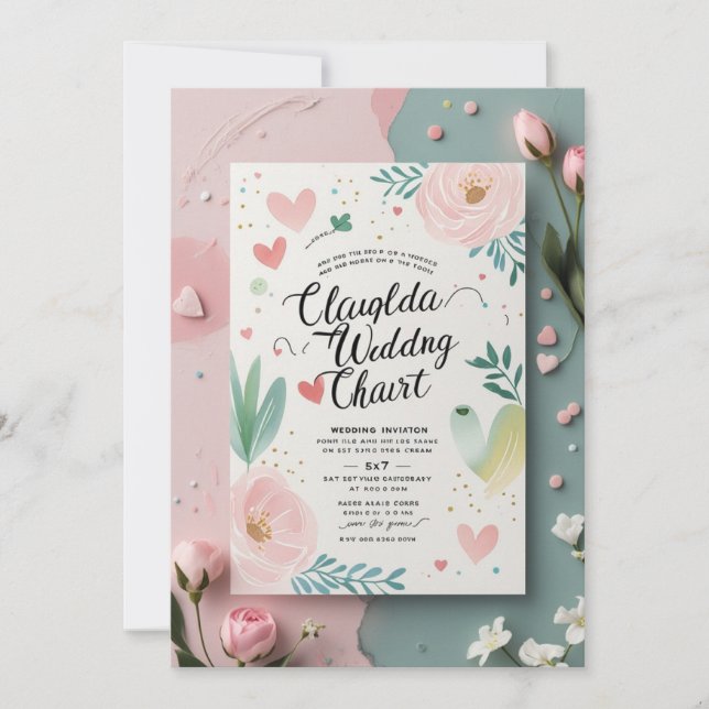Whimsical Pastel Wedding-inbjudan Inbjudningar (Framsida)