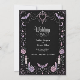 Whimsical Pastell Gothic Kawaii Bröllop Inbjudningar