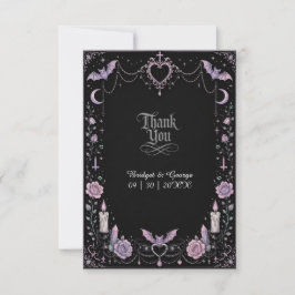 Whimsical Pastell Gothic Kawaii Bröllop Tack Kort