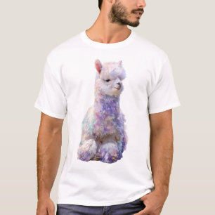 Whimsical Pastell Konstnärlig Fluffig Alpaca Män T Shirt