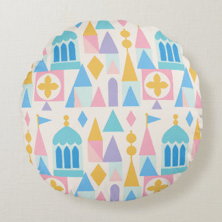 Whimsical Pastell Sagolikt Slott Geometrisk Rund Kudde