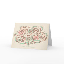 Whimsical Pastell Skrift God Jul