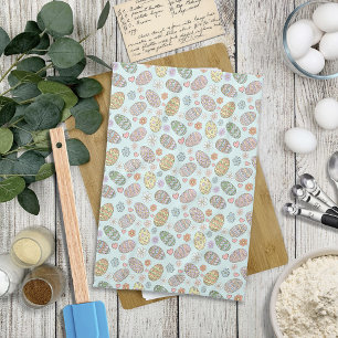 Whimsical Pastell Söt Påskägg Blommönster Kökshandduk