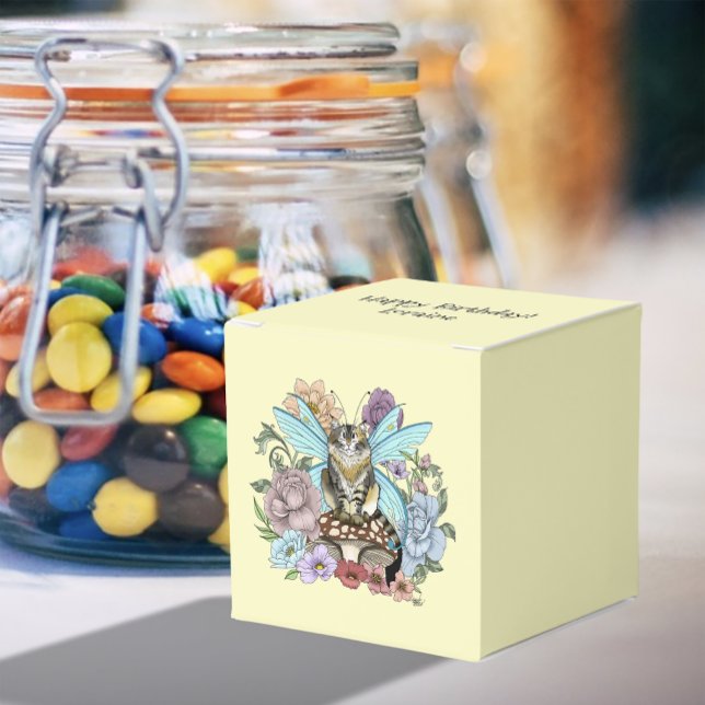 Whimsical Pastell Tabby Älvkatt Blommig Fantasy  Presentaskar (Skapare uppladdad)