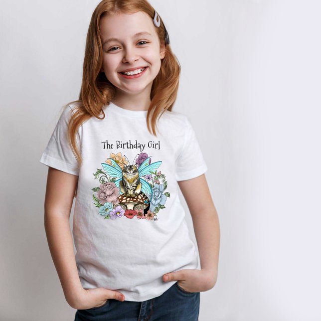 Whimsical Pastell Tabby Älvkatt Blommig Fantasy  T Shirt (Skapare uppladdad)