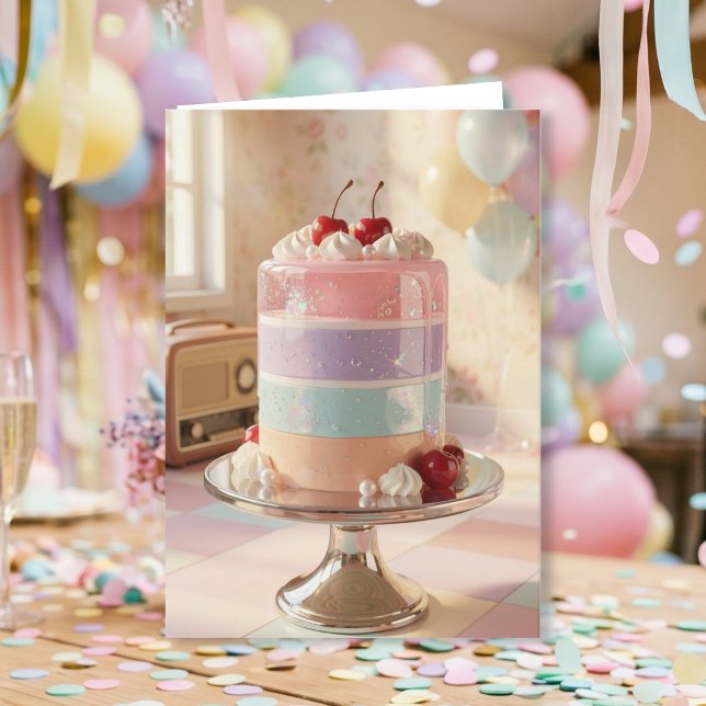 Whimsical Pastell Tårta Födelsedags Kort till min  (Skapare uppladdad)