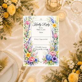 Whimsical Pastell Trädgård FloralBröllop OSA Kort