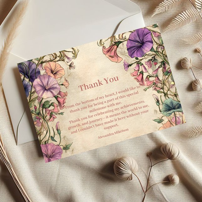 Whimsical Pastell Vildblomma Sweet 16 Tack Kort (Skapare uppladdad)