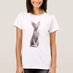 Whimsical Pastell Watercolor Sphynx Katt Kvinnor T Shirt