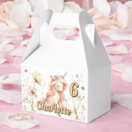 Whimsical pastellfärgad enhörning vildblomma födel presentaskar