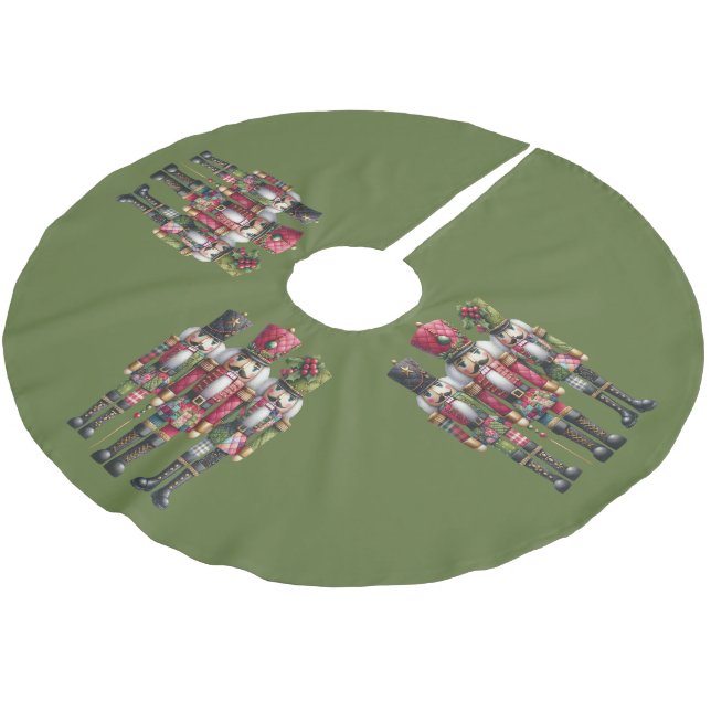 Whimsical Patchwork Jul Nötknäppar Trio Julgransmatta Borstad Polyester (Vinklad)