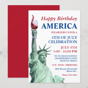 Whimsical Patriotic 4:e juli Party Inbjudningar