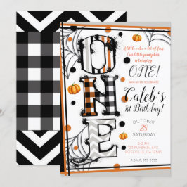 Whimsical Pattern Halloween Mashup 1-årsdag Inbjudningar