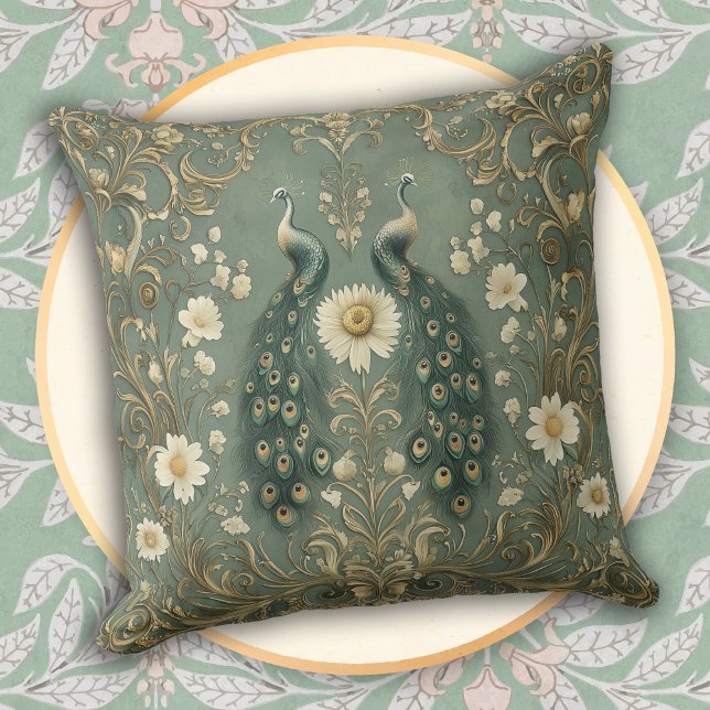 Whimsical Peacock Decorative Kudde (Skapare uppladdad)