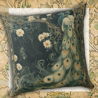 Whimsical Peacock Home Décor Accent Throw Pillow Kudde