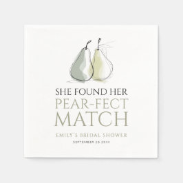 Whimsical Pears Pear-fect Match Bridal Shower Pappersservett