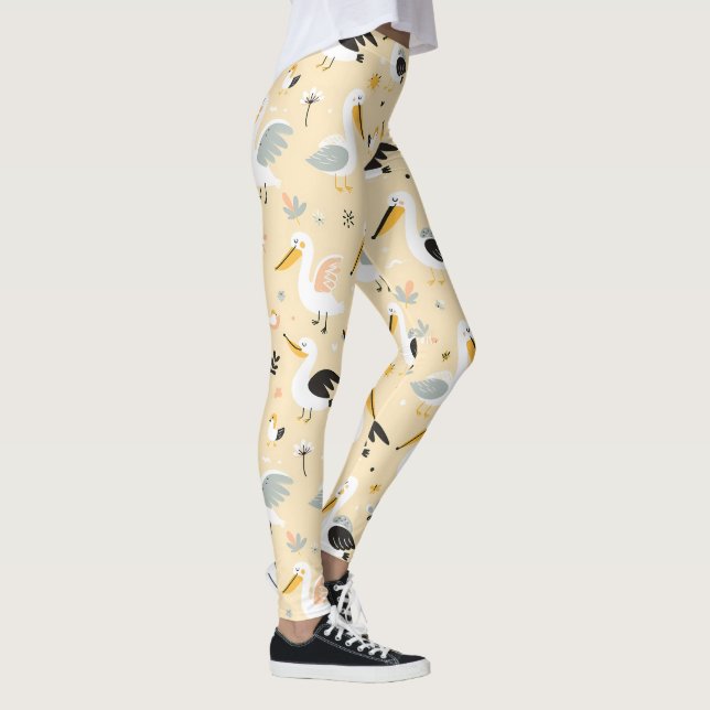 Whimsical Pelican Paradise Leggings (Höger)